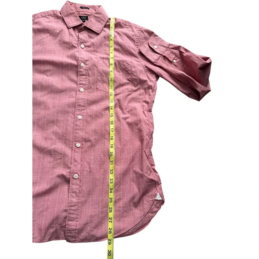 J.Crew Ludlow Men's Medium Red Plaid 120's 2-Ply Cotton Button-Down Shirt‎